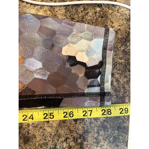 Athleta Asym Mesh Sonar Leggings Black Tan Medium - Picture 10 of 10